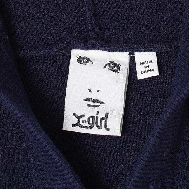X-girl エックスガール 」 COLLEGE LOGO KNIT HOODIE X-girl