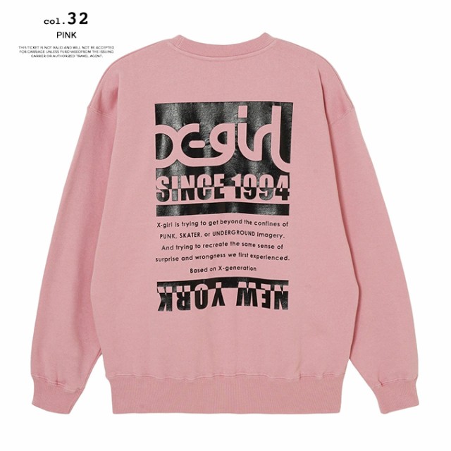 X-girl エックスガール 」 BICOLOR BOX LOGO SWEAT TOP X-girl