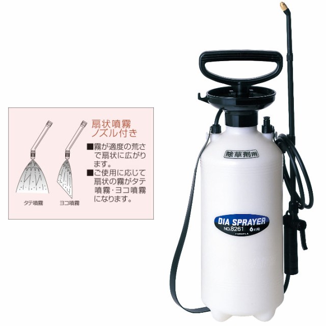 噴霧器6L用No8261 除草剤用 エンプラ製ノズル噴霧器 手動式 蓄圧式 噴霧器 手動 噴霧器 ノズル 除草剤 噴霧器