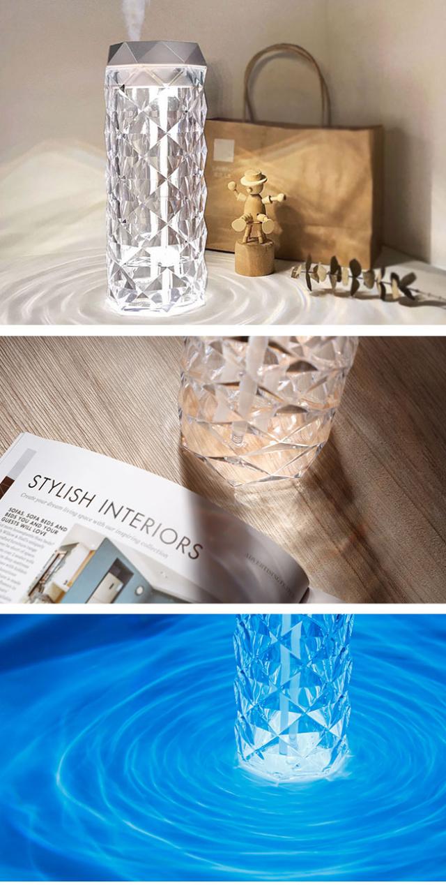 加湿器,超音波式,キラキラ,韓国,北欧,大容量,1L,卓上,シンプル,ベッドサイド,オフィス,ランプ,ライト,照明,かわいい,おしゃれ,女性,人気,ポータブル,USB,LED,ライト,間接照明,光る