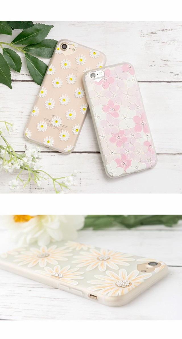 iPhone7,iPhone6,アイフォン,iphone,ケース,カバー,花柄,花,フラワー,かわいい,ラインストーン,キラキラ,tpu,シリコン,ソフト,人気,女性,女子