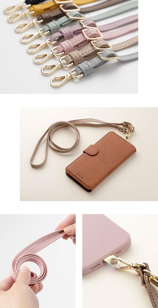 スマホ,ストラップ,ロングストラップ,レザー,革,ショルダーストラップ,首掛け,肩掛け,手ぶら,ケースに挟むだけ,プレート,タグ,ストラップホルダー,ノンホール,ストラップホール,後付け,外付け,落下防止