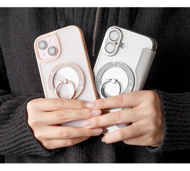 magsafe,マグセーフ,360度回転,リングスタンド,スマホリング,落下防止,強力磁気,磁石,おしゃれ,かわいい,キラキラ,シェル,ラメ,グリッター,ゴールド,シルバー