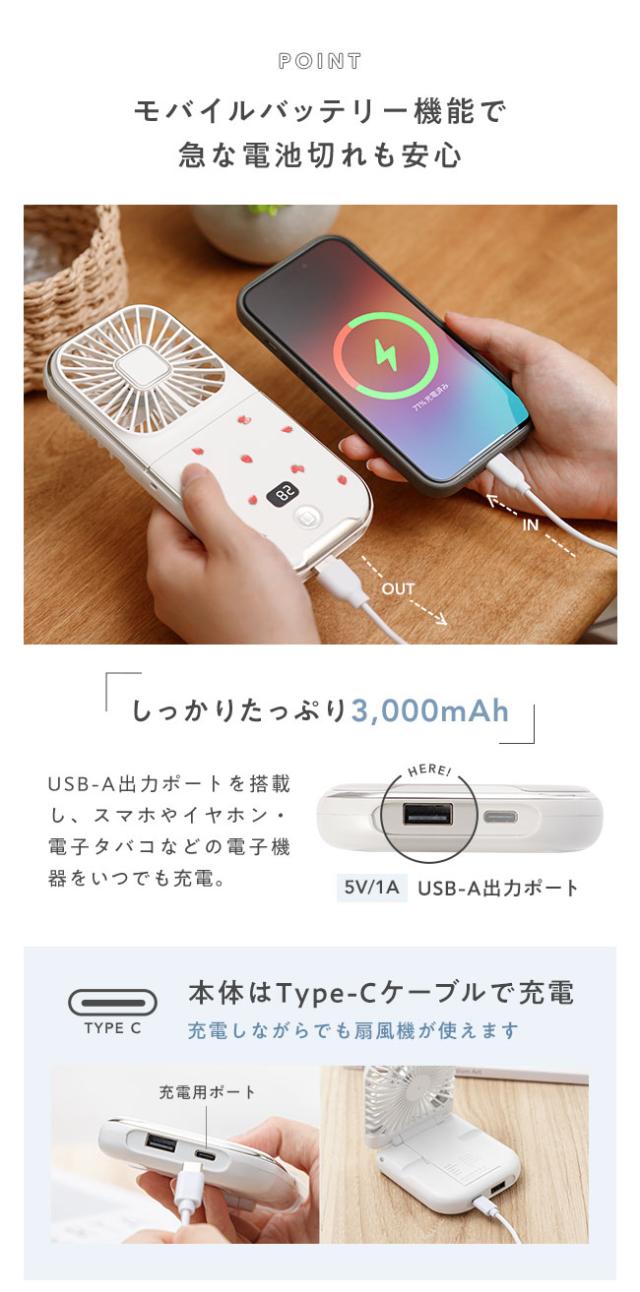 首掛け扇風機,首掛け,ハンディファン,5way,モバイルバッテリー,スマホスタンド,Type-C,デジタル表示,ディスプレイ付き,扇風機,
