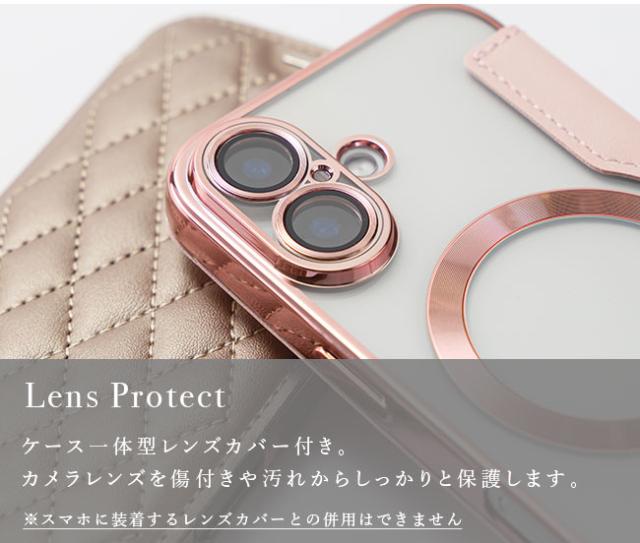 キルティング,手帳型ケース,フリップケース,ダイアリーケース,大人可愛い,ゴージャス,フェミニン,iphoneケース,MagSafe対応,マグセーフ対応,ワイヤレス充電対応,かわいい,韓国,TPU,シンプル,透明,クリア