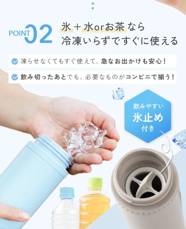 STICOL,スティコル,2in1ボトル,冷やせる,飲める,氷のう,氷嚢,アイシング,ネッククーラー,ステンレスボトル,長持ち,ひんやりグッズ,冷却グッズ,暑さ対策,