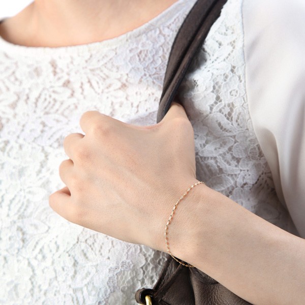 在庫あ安い Airy 18金 ブレスレット レディース 女性 カットエクレア チェーン ペタル 18金 18K イエロー ゴールド pt850 プラチナ 華奢 シンプル 軽の通販はau PAY マーケット - ペアネックレス・ジュエリー モ 新品超特価