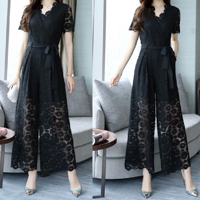 ノースリーブ シースルーレースドレス オールインワン お出掛け 旅行 リゾート デート おしゃれ かわいい 人気 大人 ディナー お食事 勝負 レディース 式30 式40 かわ大 カジュドレ ノースリーブ シースルーレースドレス オールインワン お出掛け 旅行