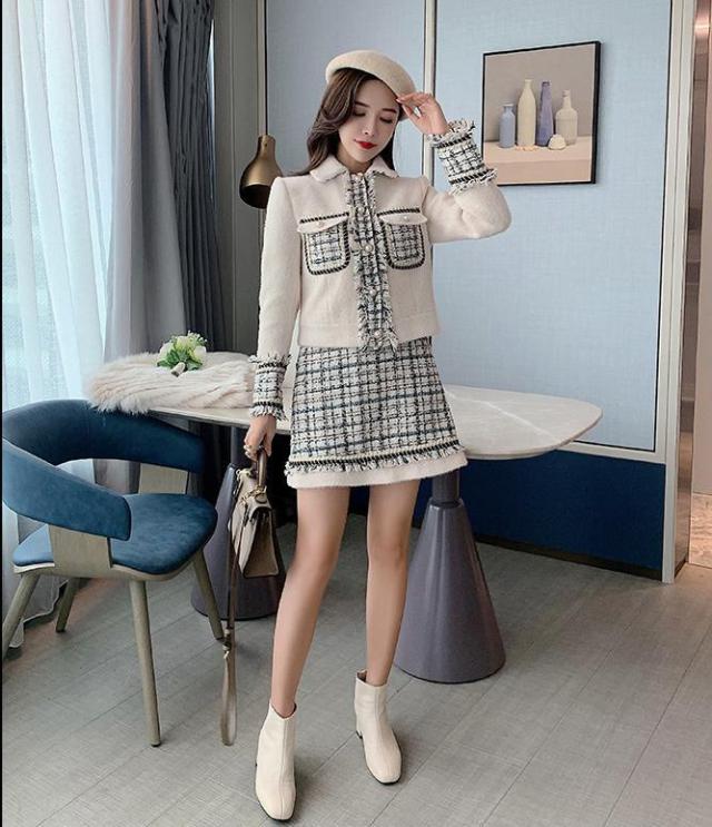 受注発注 セットアップ 女子 レディース ツイード チェック フリンジ ジャケット スカート アウター 上品 ボトムス パール 大人 エレガント ポイント10倍 Www Iacymperu Org