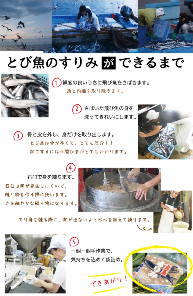 とび魚のすり身が出来るまで
