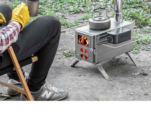 FIELDOOR キャンプ 薪ストーブ コンパクト 分割 煙突 210cm