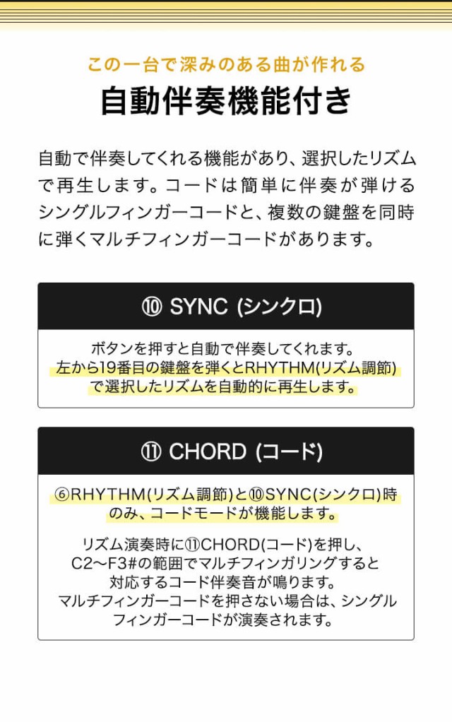 RiZKiZ 電子キーボード 61鍵盤 スリムタイプ 選べるスタンド