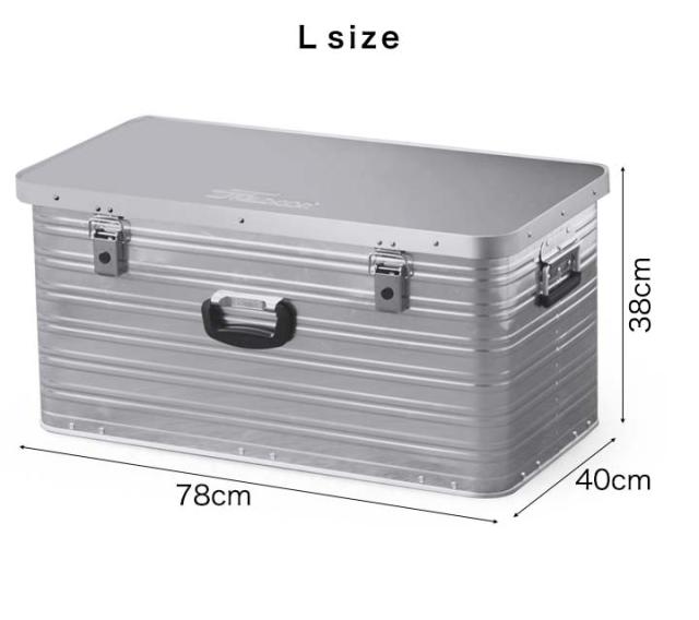 L DESIGN アルミコンテナ　アウトドアテーブル キャンプの準備＆設営がラクチンに！47Lの大容量でテーブルにもなる