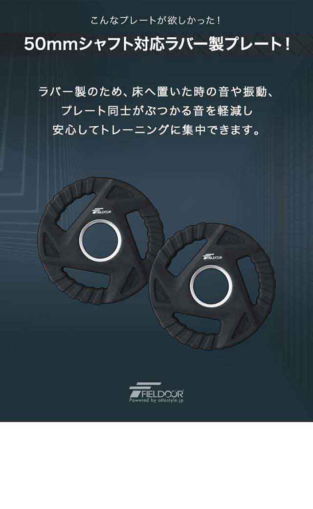 ダンベルプレート 穴あき 2.5kg 2枚セット 穴径50mm 追加