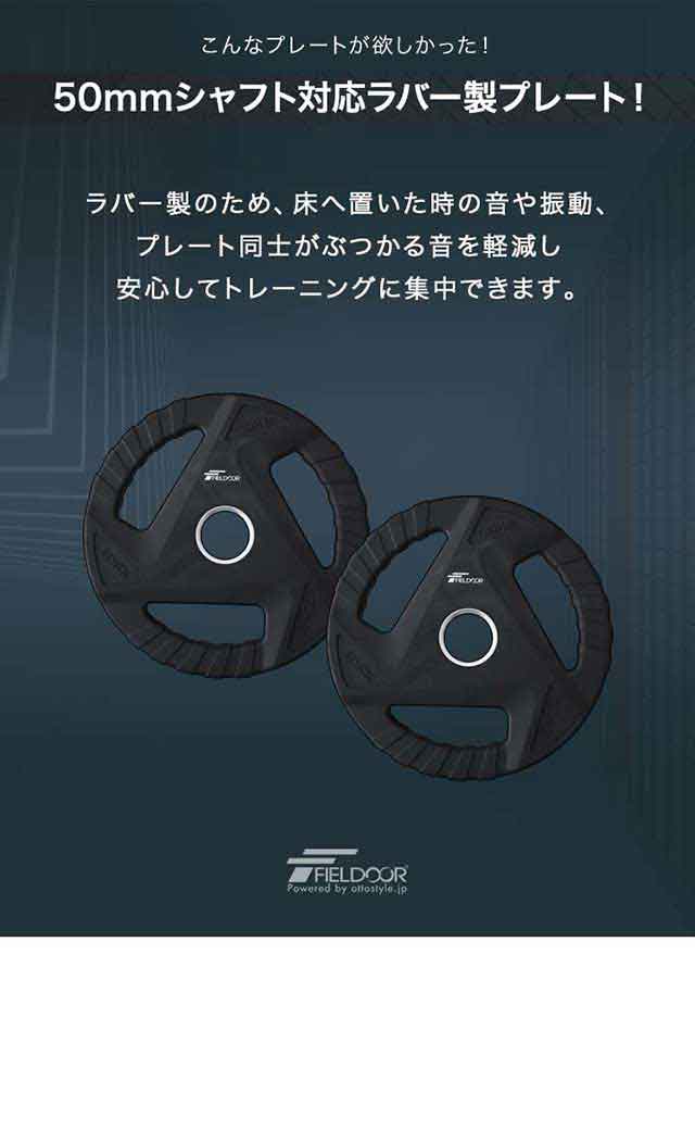 ダンベルプレート 穴あき 10kg 2枚セット 穴径50mm 追加