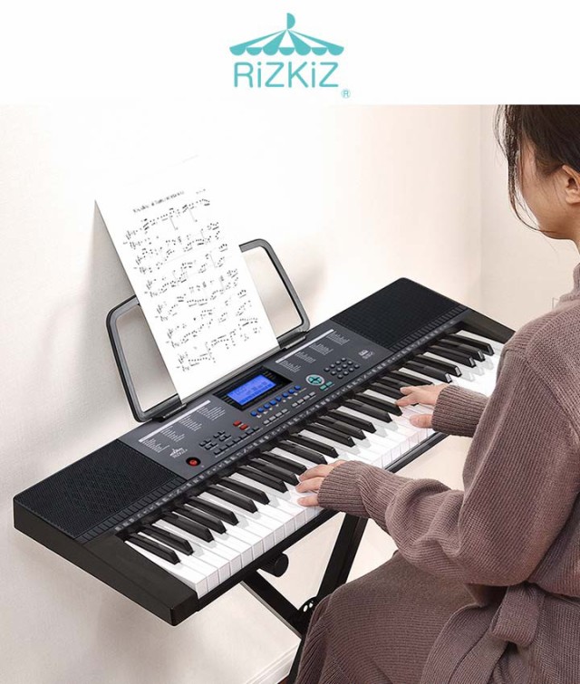 RiZKiZ 電子キーボード 61鍵盤 選べるスタンド/チェア/カバー