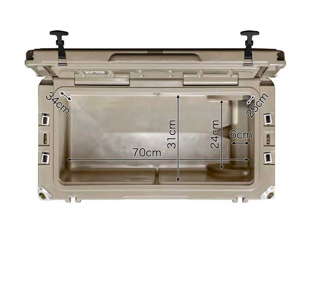 クーラーボックス 大容量 大型 66.2L/70QT タイヤ付き ハードクーラー