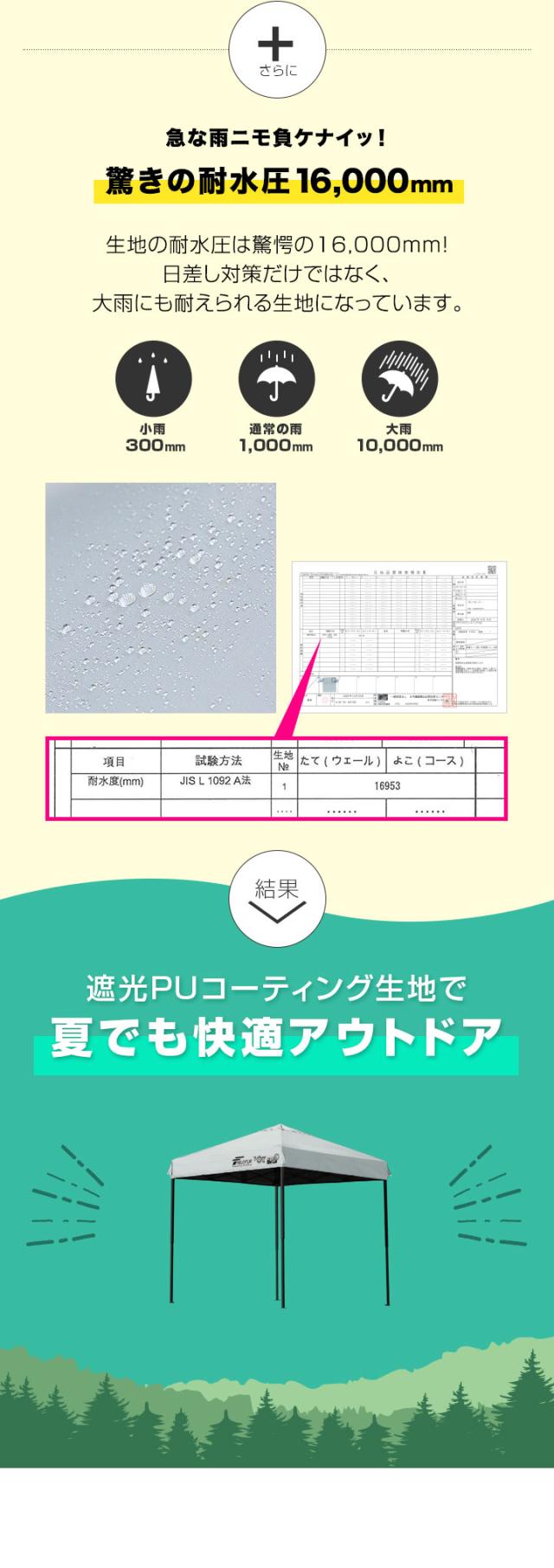 FIELDOOR ワンタッチタープテント 2m×2m スチール 遮光/遮熱/UVカット テント タープ 200 2.0m 大型 簡単 日よけ ワンタッチタープ 簡易テント イベント BBQ アウトドア キャンプ 1年保証 送料無料