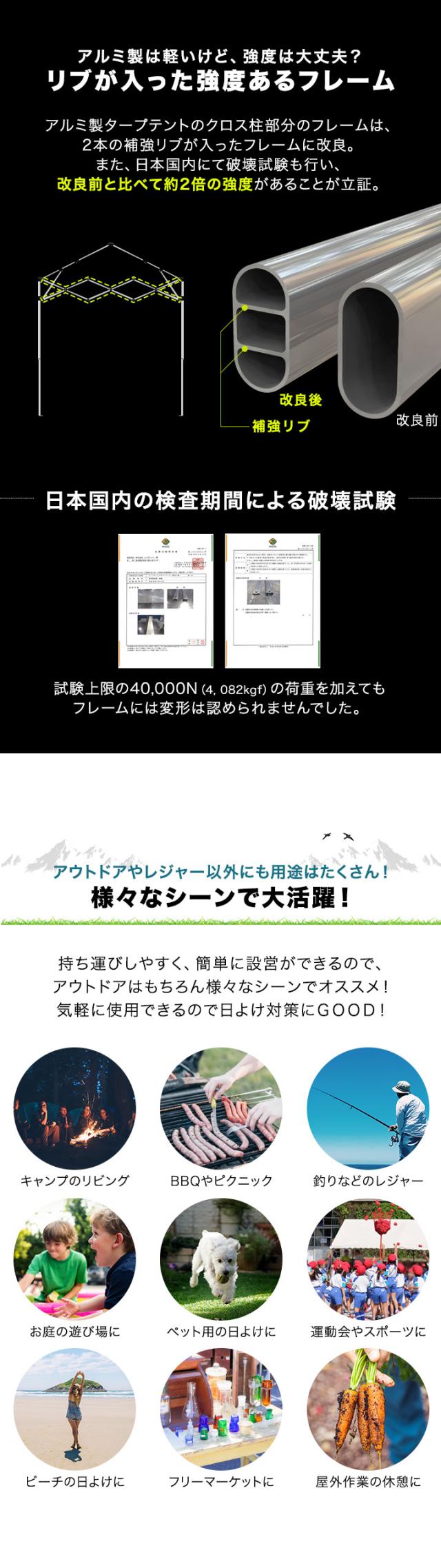 FIELDOOR ワンタッチタープテント 3m×3m 横幕 サイドシート1枚付き 軽量アルミ/強化フレーム 遮光/遮熱/UVカット テント タープ 300 3.0m 大型 簡単 日よけ ワンタッチタープ 簡易テント イベント BBQ アウトドア キャンプ 1年保証 送料無料