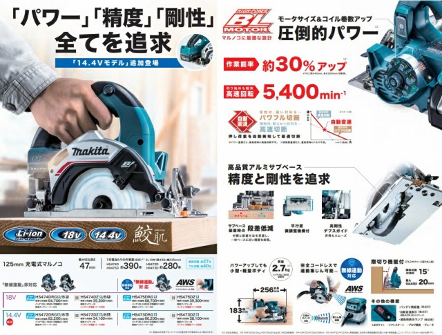 Makita 著しく マキタ HS474D 充電式マルノコ 125mm ※不足部品有り