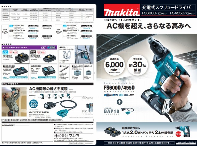 マキタ) 充電式スクリュードライバ FS600DRG 青 バッテリBL1860B+充電