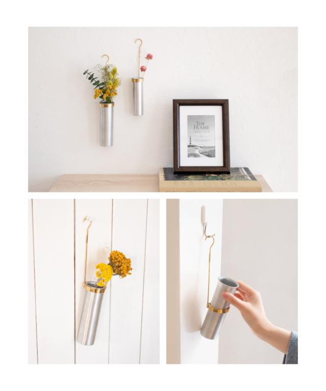 ミニマルな メタル フラワーベース*花瓶 花器 ドライフラワー 花入