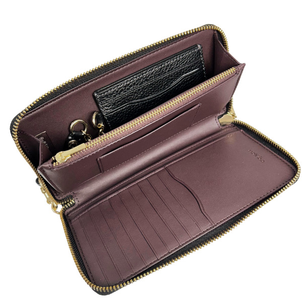 コーチ 財布 レディース COACH 長財布 レザー ロング ジップ