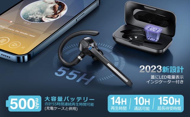 Bluetoothヘッドセット Anpoow Bluetoothイヤホン ワイヤレスイヤホン