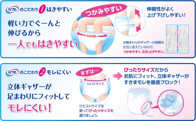 リフレ はくパンツ ジュニア ベビー用より大きく大人用より