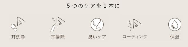 ５つのケアを１本に　耳洗浄　耳掃除　臭いケア　コーティング　保湿