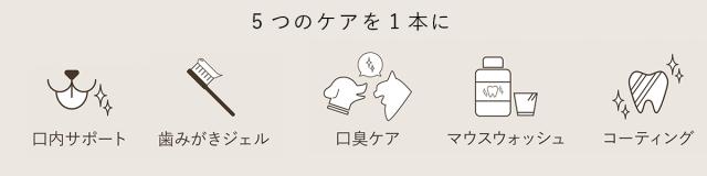 ５つのケアを１本に　口内サポート　歯磨きジェル　口臭ケア　マウスウォッシュ　コーティング
