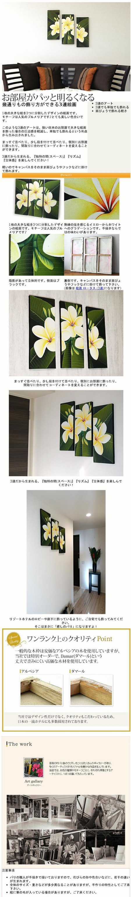 驚きの安さ バリ絵画 プルメリア 3連 50 60cm 花 壁掛け 3分割 インテリア バリアート ハワイ おしゃれ バリ雑貨 ココバリ アジアン雑貨 21春夏新色 Carlavista Com