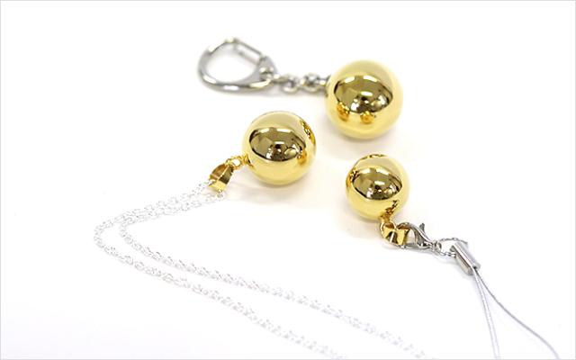 ゴールドのガムランボール キーホルダー