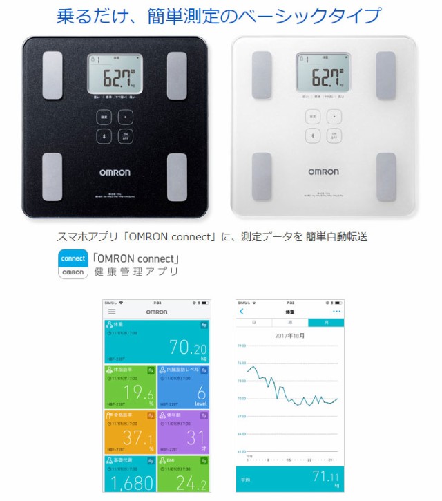 オムロン 体重体組成計 HBF-702T 部位別測定 四肢計測 Bluetooth対応