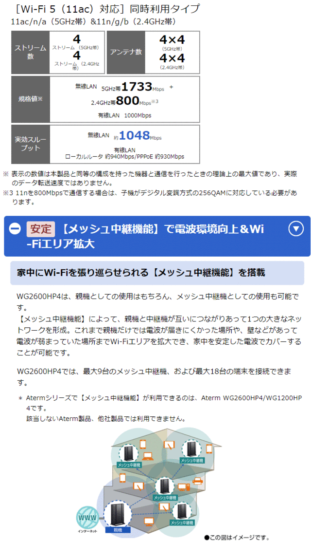 正規品通販 NEC 11ac&4ストリーム(4×4)対応 無線LANルーター メッシュ中継機能+安定通信機能搭載 PA-WG2600HP4の通販はau PAY マーケット - ムラウチドットコム|商品ロットナンバー:489443937 在庫あ