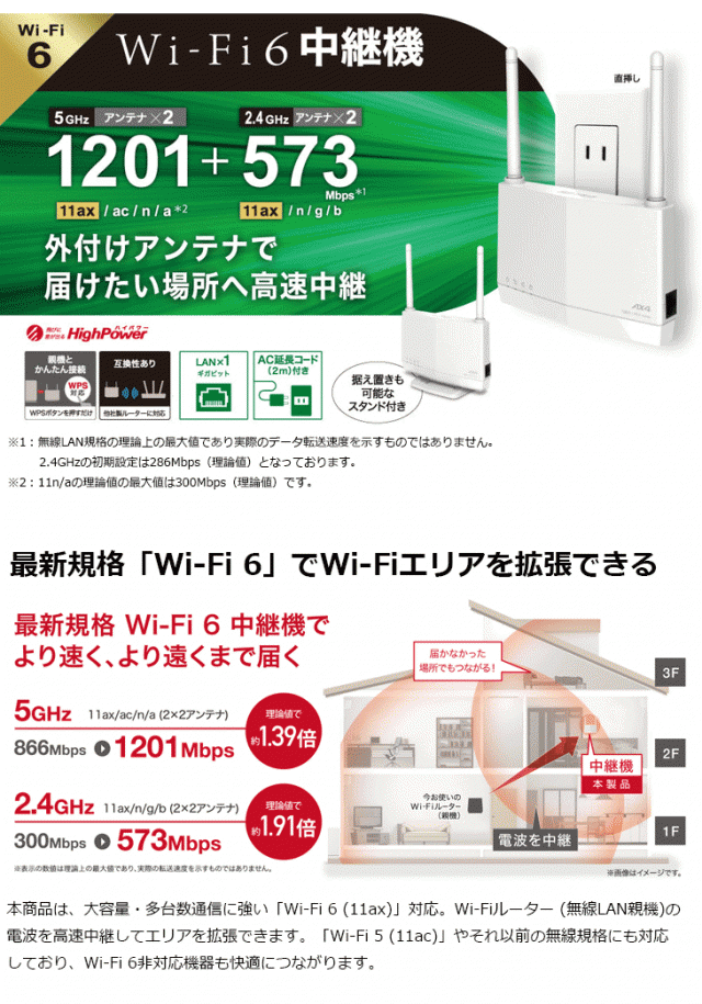 BUFFALO バッファロー 11ax対応無線LAN中継機 Wi-Fi 6 コンセント直挿し 1201+573Mbps WEX-1800AX4EA/Dの通販はau  PAY マーケット - ムラウチドットコム｜商品ロットナンバー：497104936