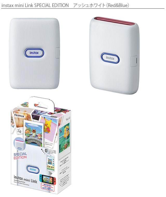 ブランド直営 Fujifilm フジフイルム Instax Mini Link Special Edition アッシュホワイト Red Blue スマートフォン用プリンター 新規購入 Carlavista Com