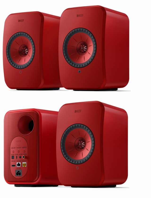 KEF JAPAN LSX II (ラヴァレッド) ワイヤレスHiFi スピーカー ペア＋P1