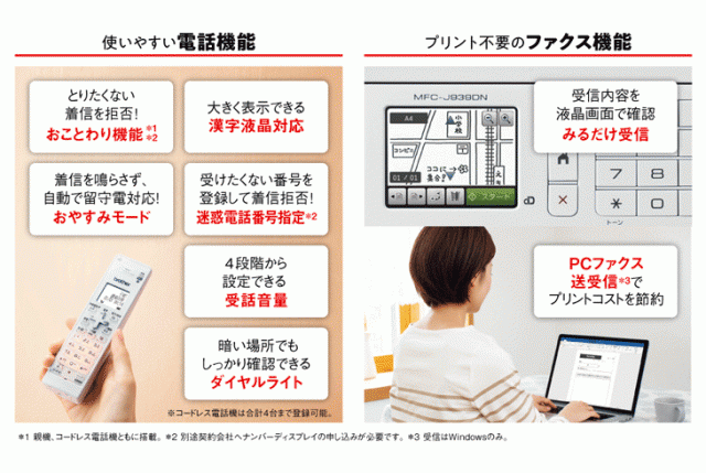 brother ブラザー A4インクジェット複合機 (FAX 電話機 子機1台 Wi