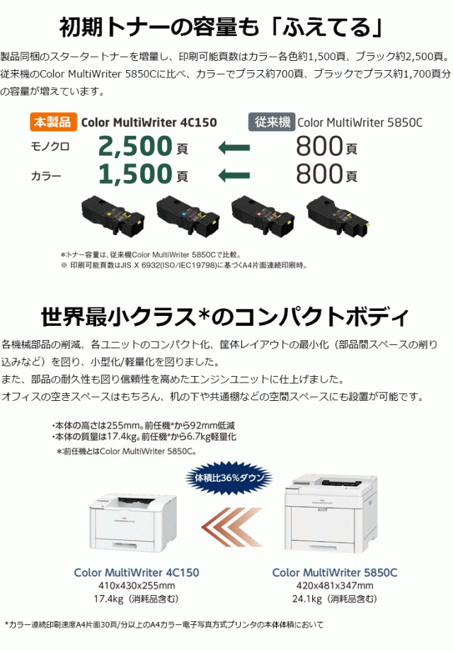 NEC 在庫限り A4カラーページプリンタ Color MultiWriter 4C150 PR-L4C150の通販はau PAY マーケット  ムラウチドットコム au PAY マーケット－通販サイト