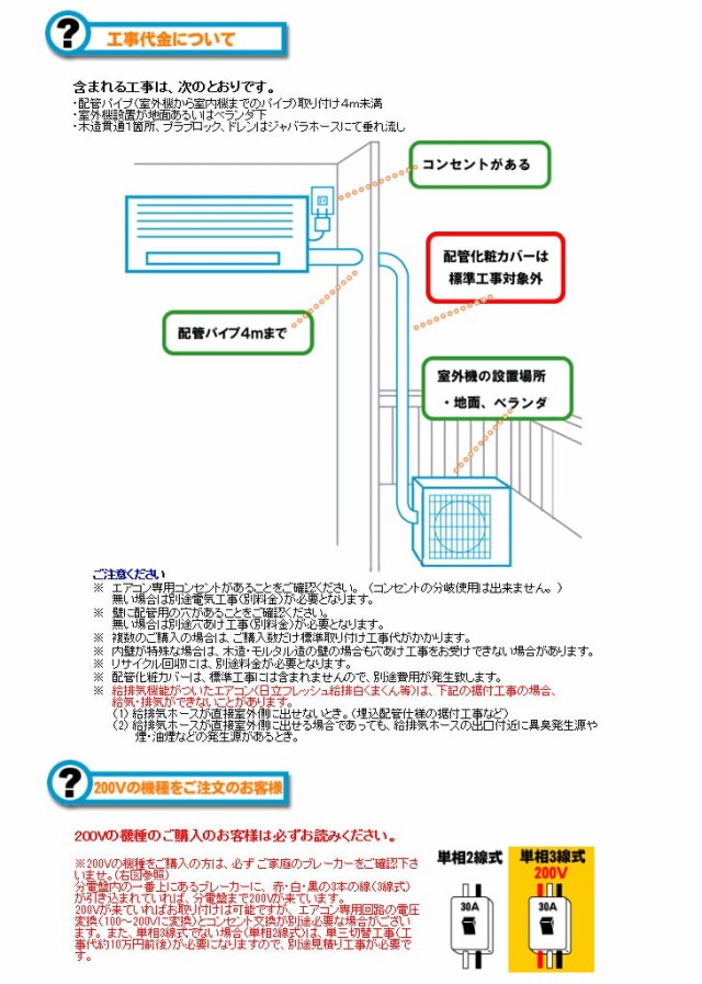 HITACHI 日立 【標準設置工事セット】RAS-F22RM(W) ルームエアコン