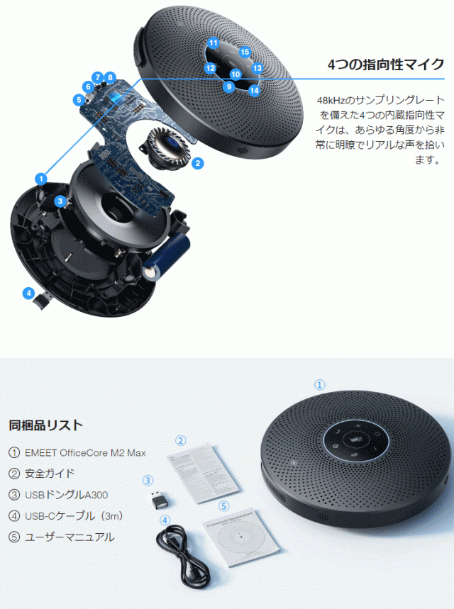 eMeet イーミート スピーカーフォン EMEET OfficeCore M2 Max Black