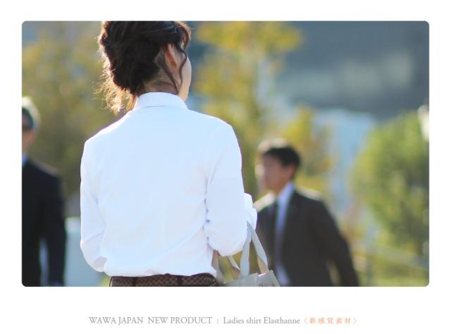 ストレッチレディース半袖長袖シャツブラウス