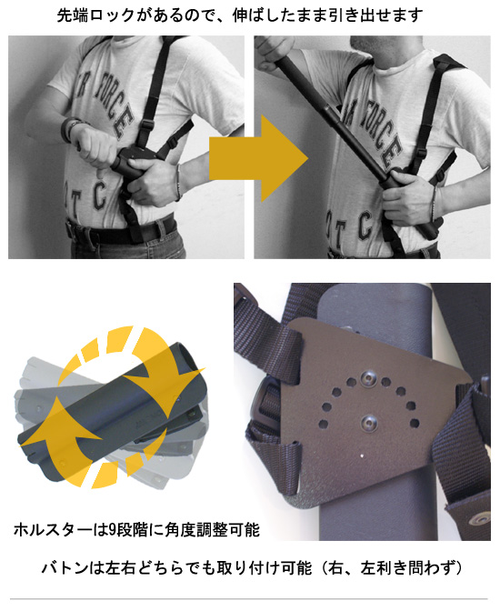 BONOWI 【 ショルダーホルスター 先端ロック有り 】16インチ用の