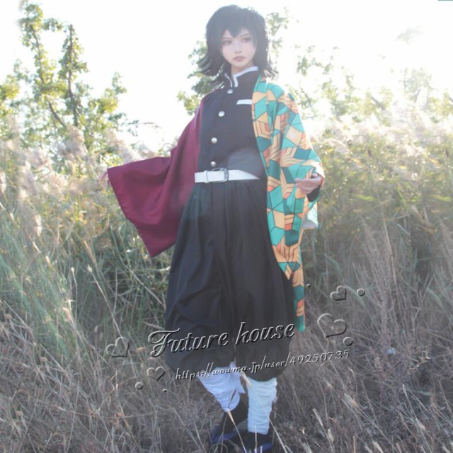 鬼滅の刃 風 冨岡義勇 鬼殺隊制服 コスプレ衣装 ウィッグ cos靴 道具刀剣 cosplay ハロウィン仮装変装男女兼用コスチュームパーティーグ