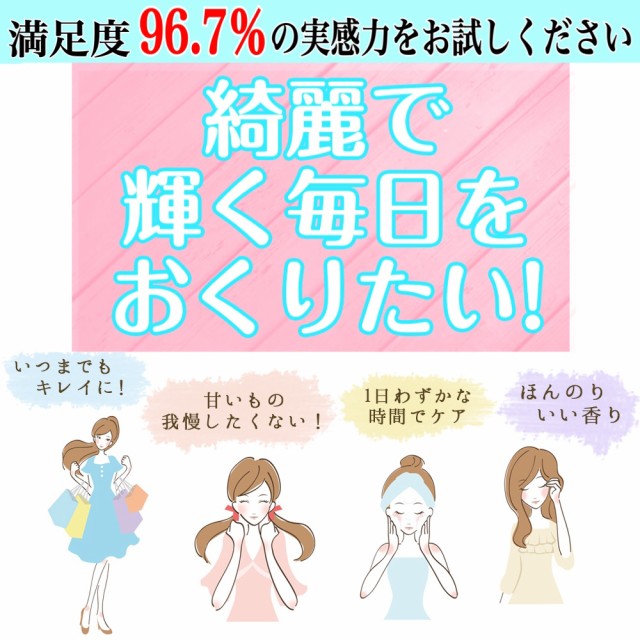 綺麗で輝く毎日をおくりたい! 綺麗で輝く毎日をおくりたい、いつまでも綺麗に、甘いものも我慢したくない、簡単、肌ケア、ほんのり、いい香り
