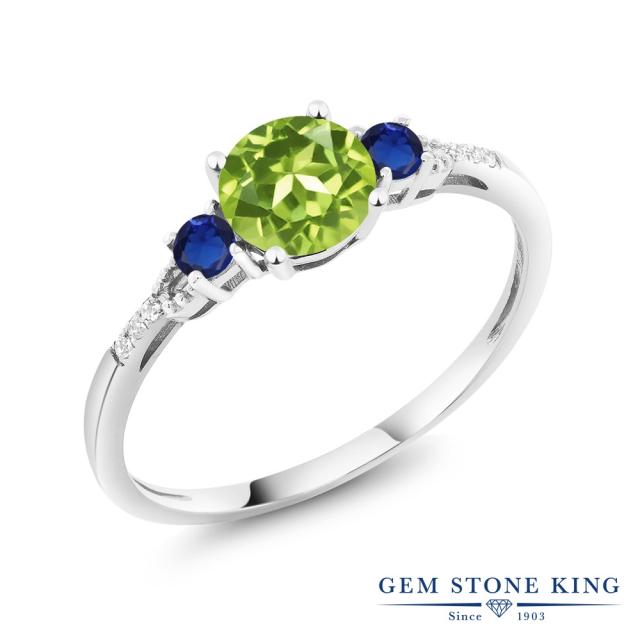 ダイヤモン 指輪 ホワイトゴールド(K10) 3連 細身 マルの通販はau PAY マーケット - Gem Stone King ジュエリー専門店 リング レディース 1.06カラット 天然石 ペリドット 合成サファイア 天然 ダイヤモンド 10金 カラット