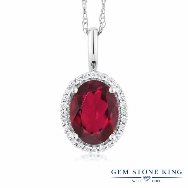カラット☏ ネックレス ホワイトゴールド(K10) オの通販はau PAY マーケット - Gem Stone King ジュエリー専門 レディース 1.3カラット 天然 ミスティックトパーズ (ルビーレッド) ペンダント ダイヤモンド 10金 やホワイト