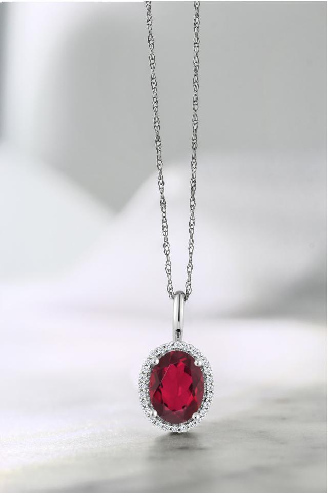 カラット☏ ネックレス ホワイトゴールド(K10) オの通販はau PAY マーケット - Gem Stone King ジュエリー専門 レディース 1.3カラット 天然 ミスティックトパーズ (ルビーレッド) ペンダント ダイヤモンド 10金 やホワイト