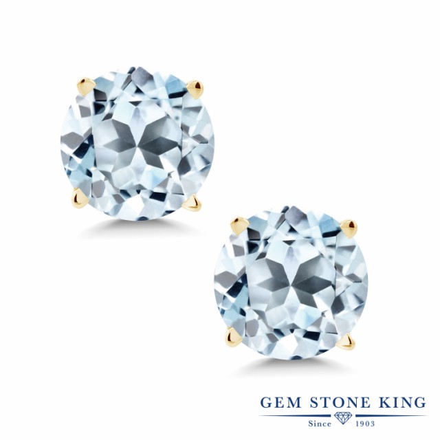 ピアス㊕ ピアス 天然石 11月 誕生石 金の通販はau PAY マーケット - Gem Stone King ジュエリー専門店 レディース 1.8カラット 天然 スカイブルートパーズ 14金 イエローゴールド(K14) 一粒 シンプル スタッド ジナルデザ